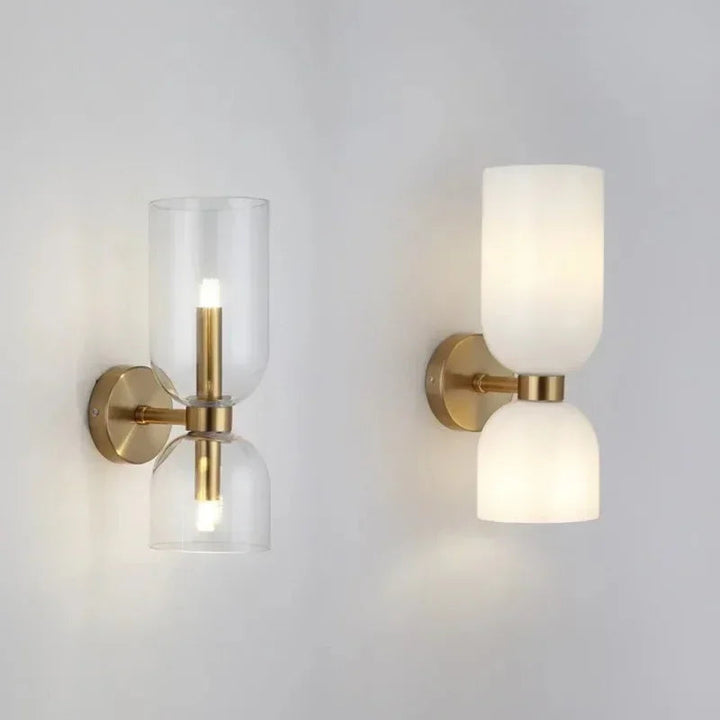 Glass Up and Down Wall Light | Opal, Clear or Smoke Grey