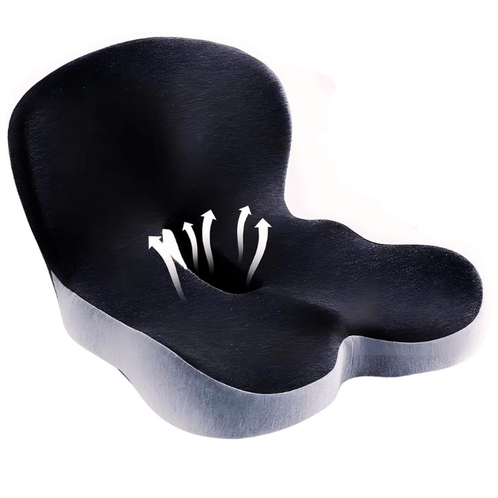 Memory foam chair cushion with integrated back rest