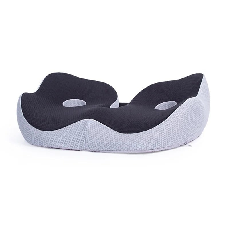 Memory foam seat cushion with dual cut-outs