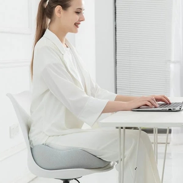 Memory foam seat cushion with dual cut-outs