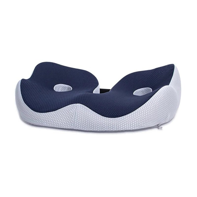 Memory foam seat cushion with dual cut-outs