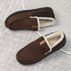 Men's faux fur lined moccasin slippers