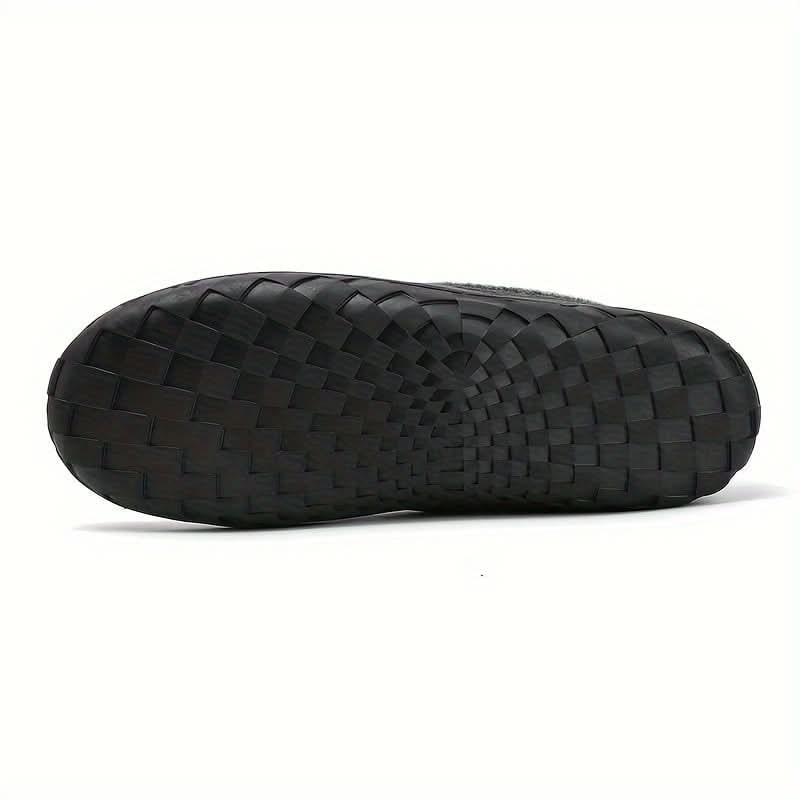 Men's faux fur lined moccasin slippers
