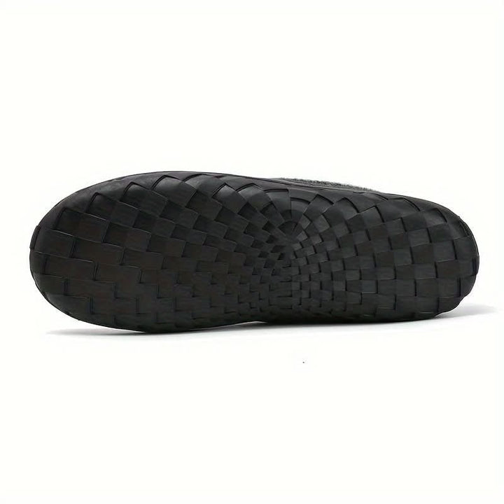 Men's faux fur lined moccasin slippers