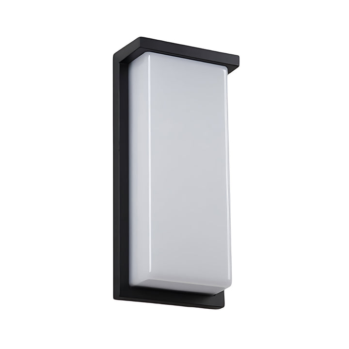 Rectangular Outdoor Wall Light | Black Frame, Opal Diffuser, IP65