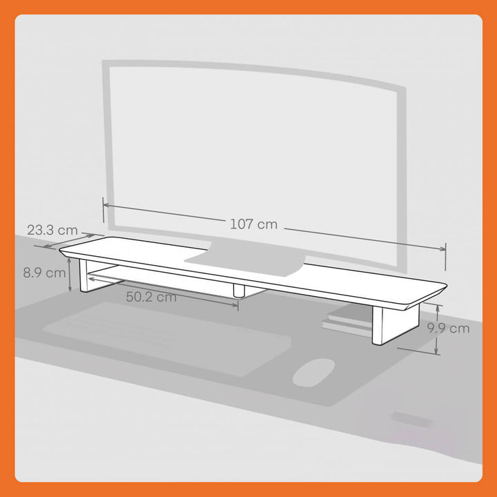 Walnut Desk Shelf Monitor Stand | Medium or Large