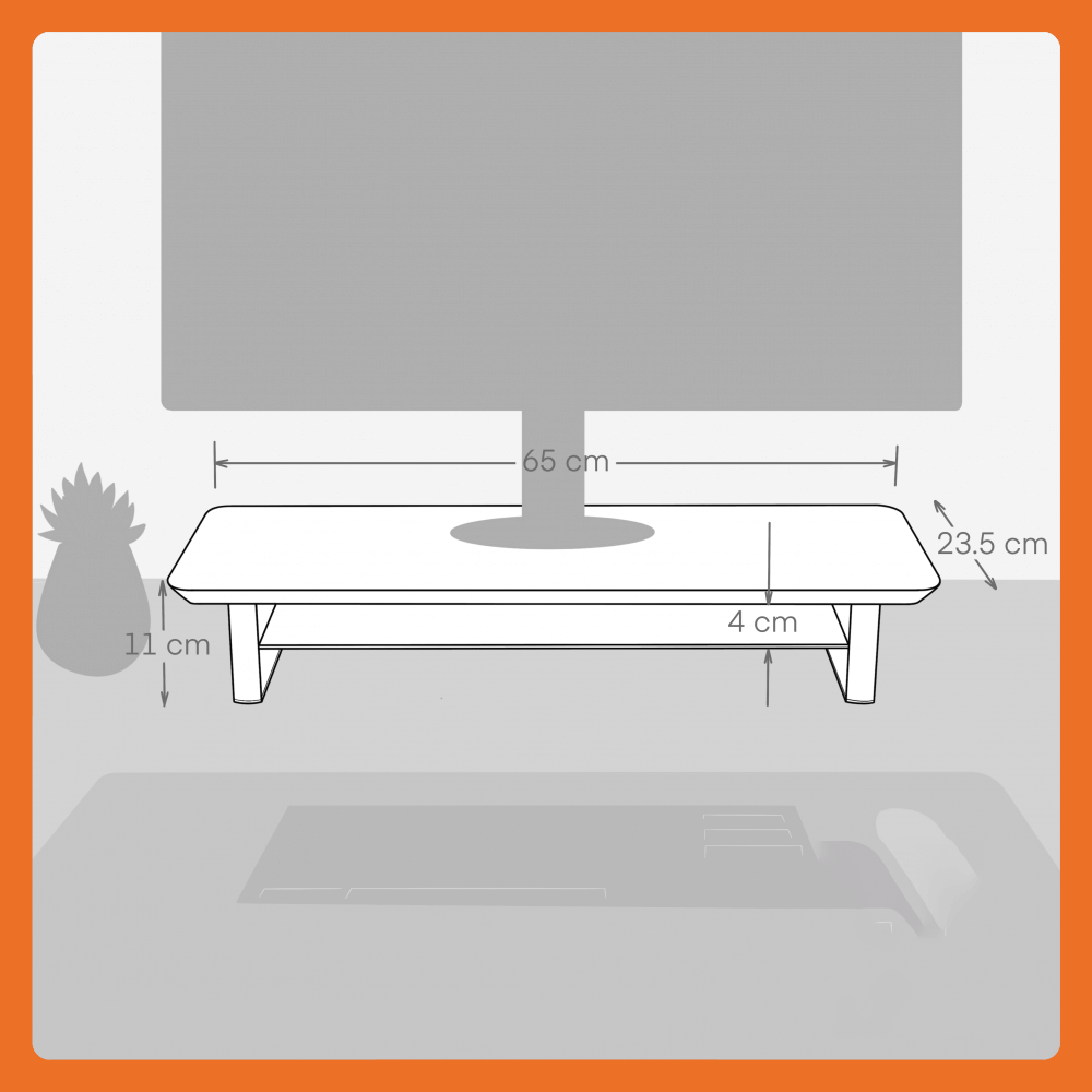 Walnut Desk Shelf Monitor Stand | Medium or Large