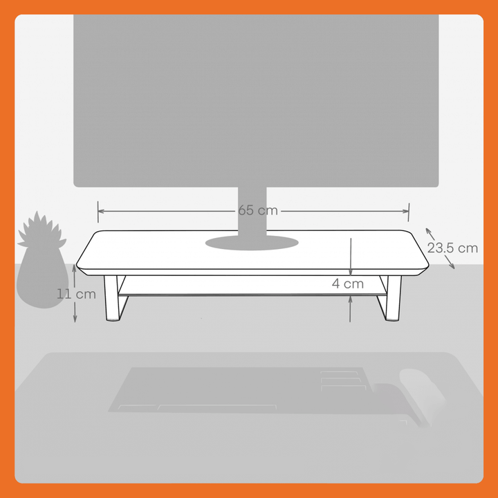 Walnut Desk Shelf Monitor Stand | Medium or Large
