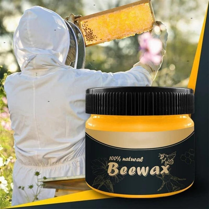 Natural beeswax wood polish jar