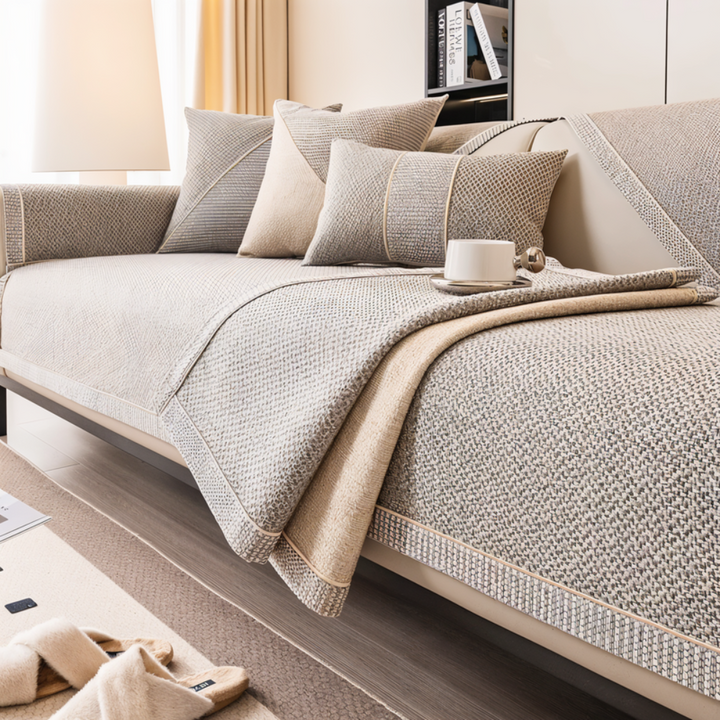 Non-slip woven sofa cover