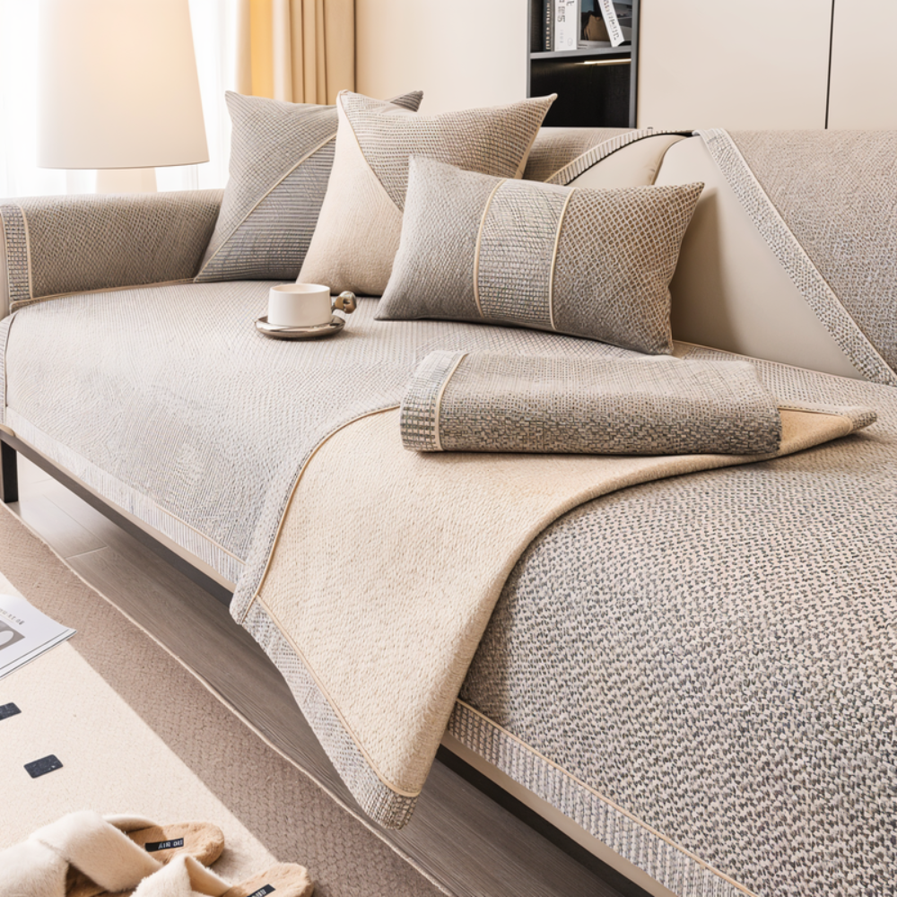 Non-slip woven sofa cover