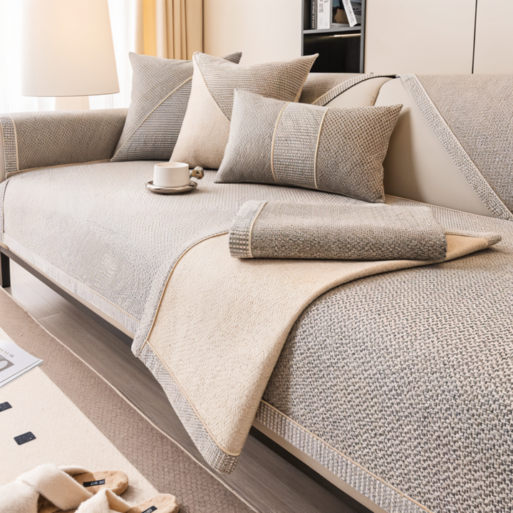 Non-slip woven sofa cover