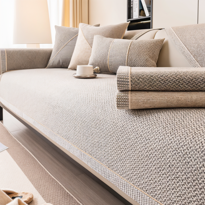 Non-slip woven sofa cover