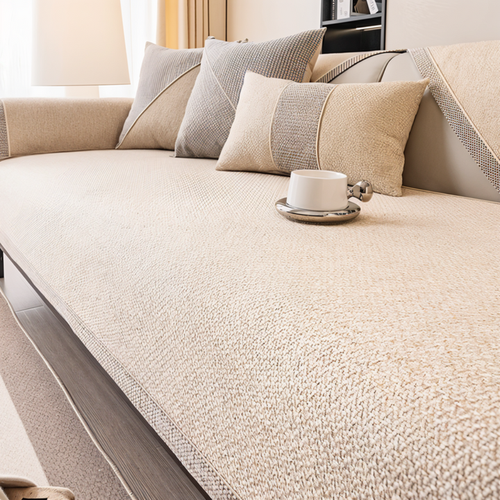 Non-slip woven sofa cover
