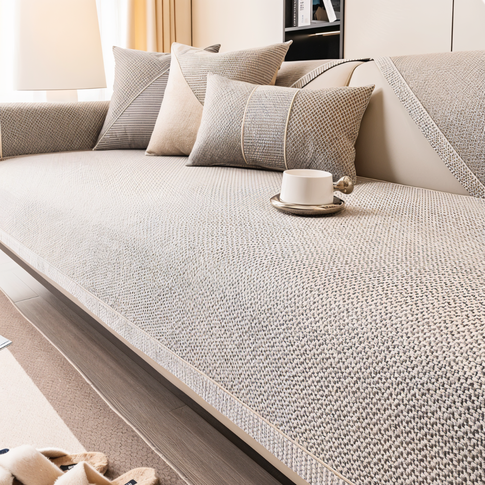 Non-slip woven sofa cover