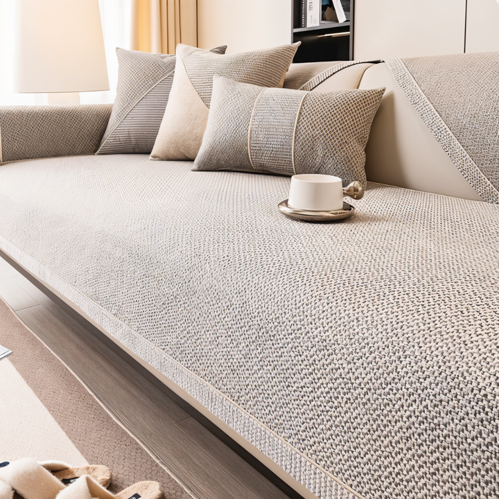 Non-slip woven sofa cover