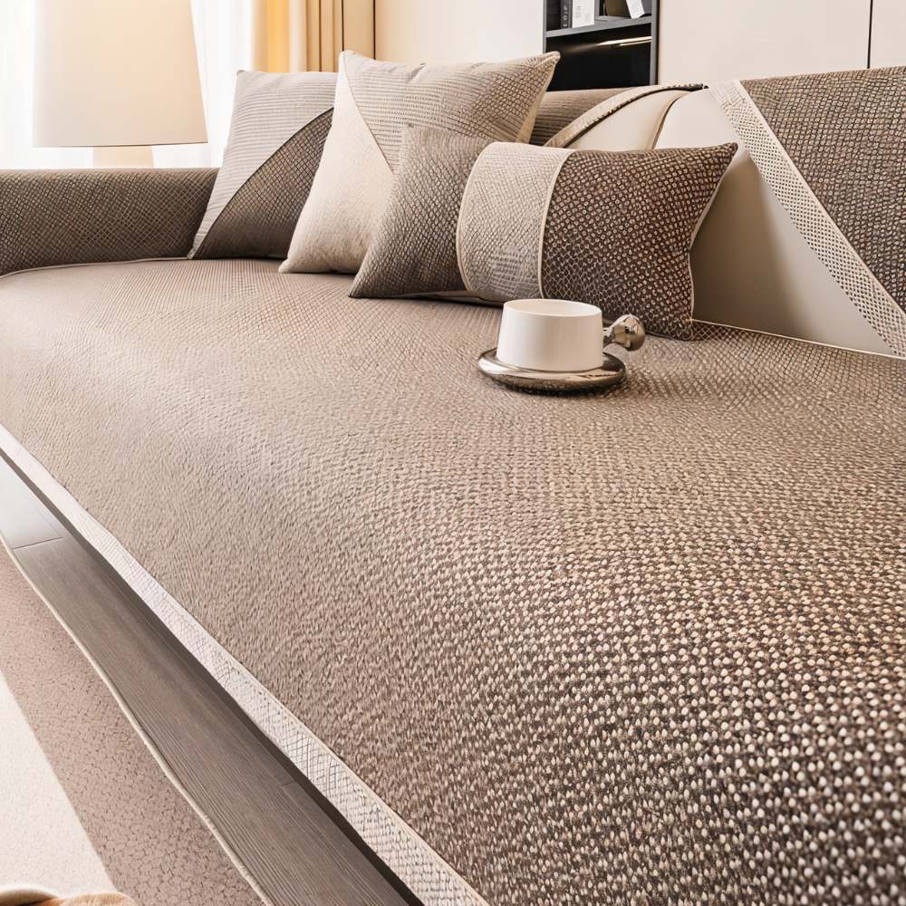 Non-slip woven sofa cover