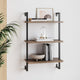 Oak-Effect 3-Shelf Floating Bookshelf