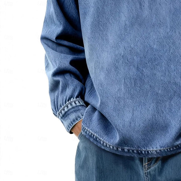 Men's Long-Sleeve Half-Button Summer Shirt – image 8