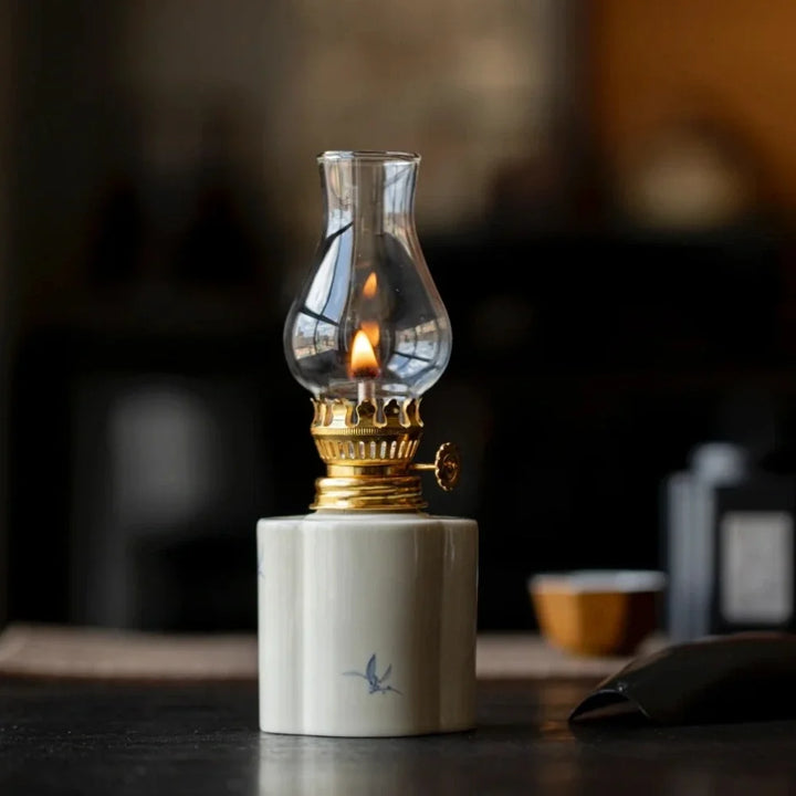 Hand-Painted Ceramic Oil Lantern