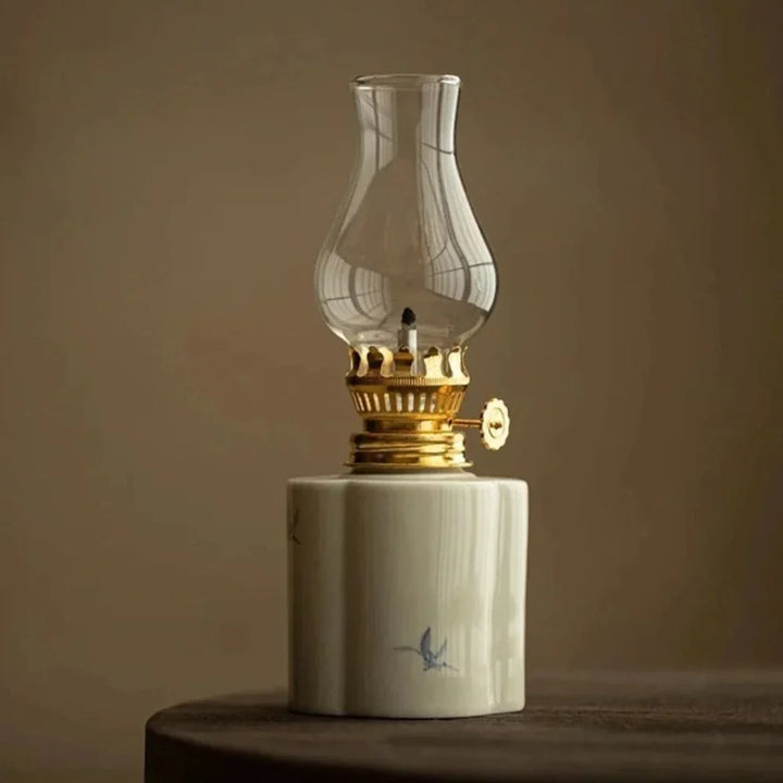 Hand-Painted Ceramic Oil Lantern