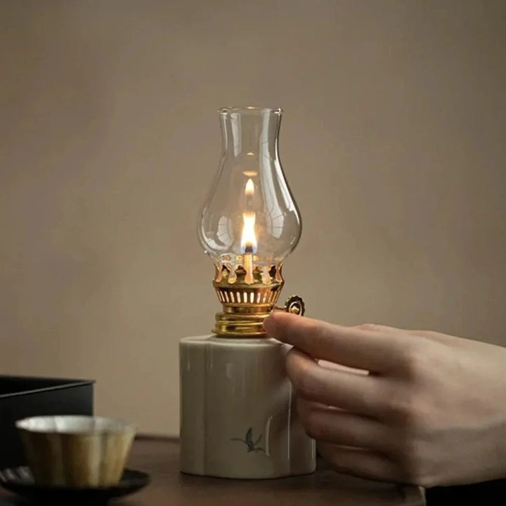 Hand-Painted Ceramic Oil Lantern