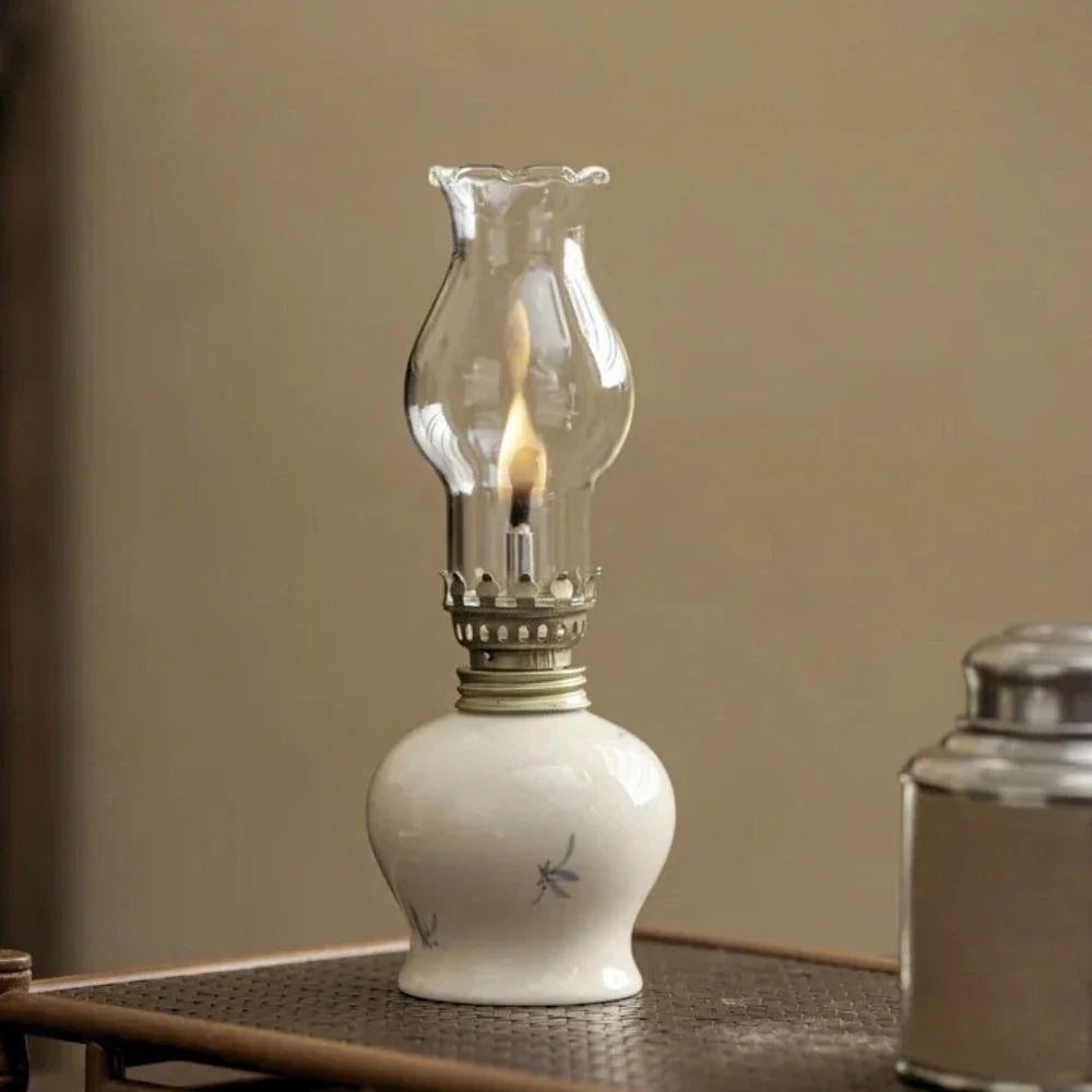 Hand-Painted Ceramic Oil Lantern