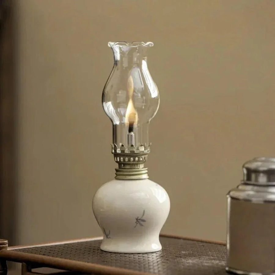 Hand-Painted Ceramic Oil Lantern