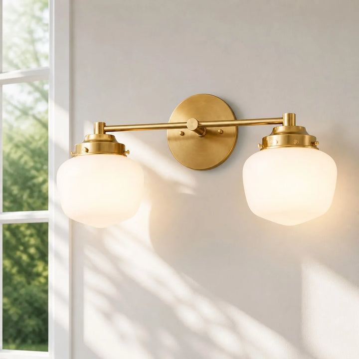Opal Glass Globe Vanity Wall Light