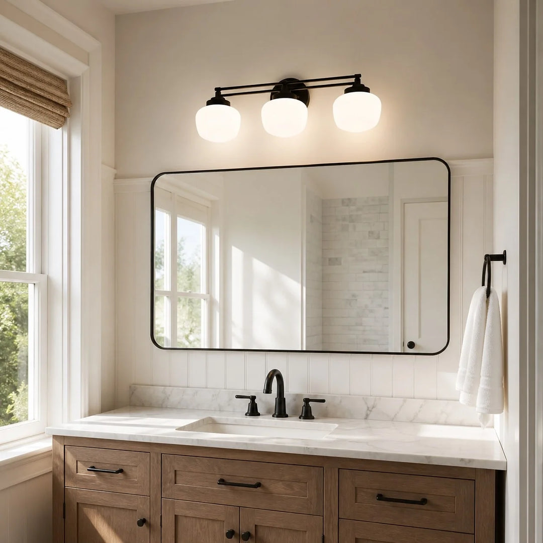 Opal Glass Globe Vanity Wall Light