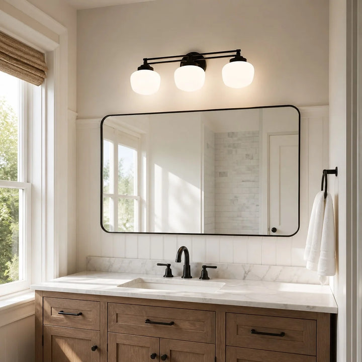 Opal Glass Globe Vanity Wall Light