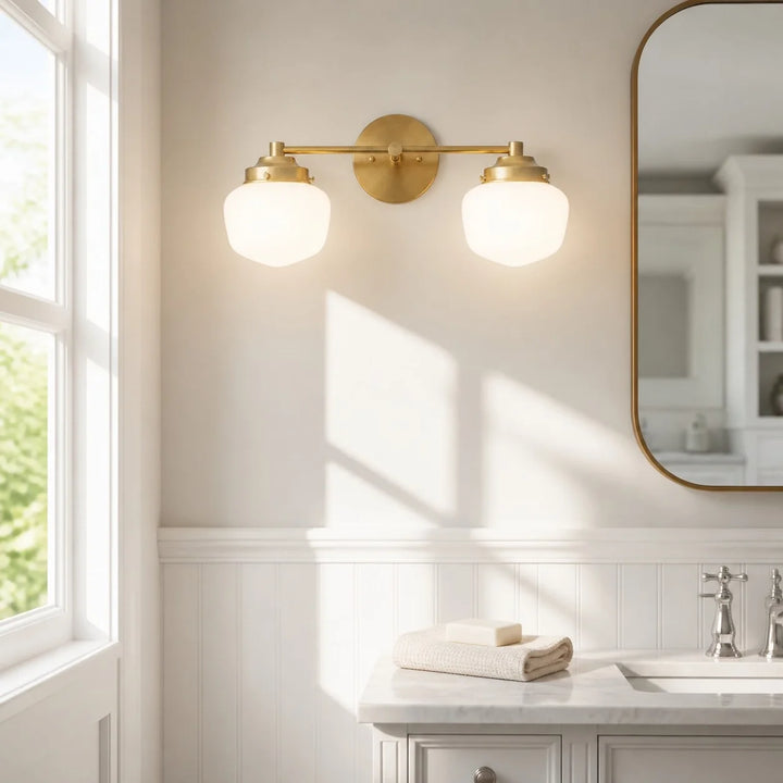 Opal Glass Globe Vanity Wall Light