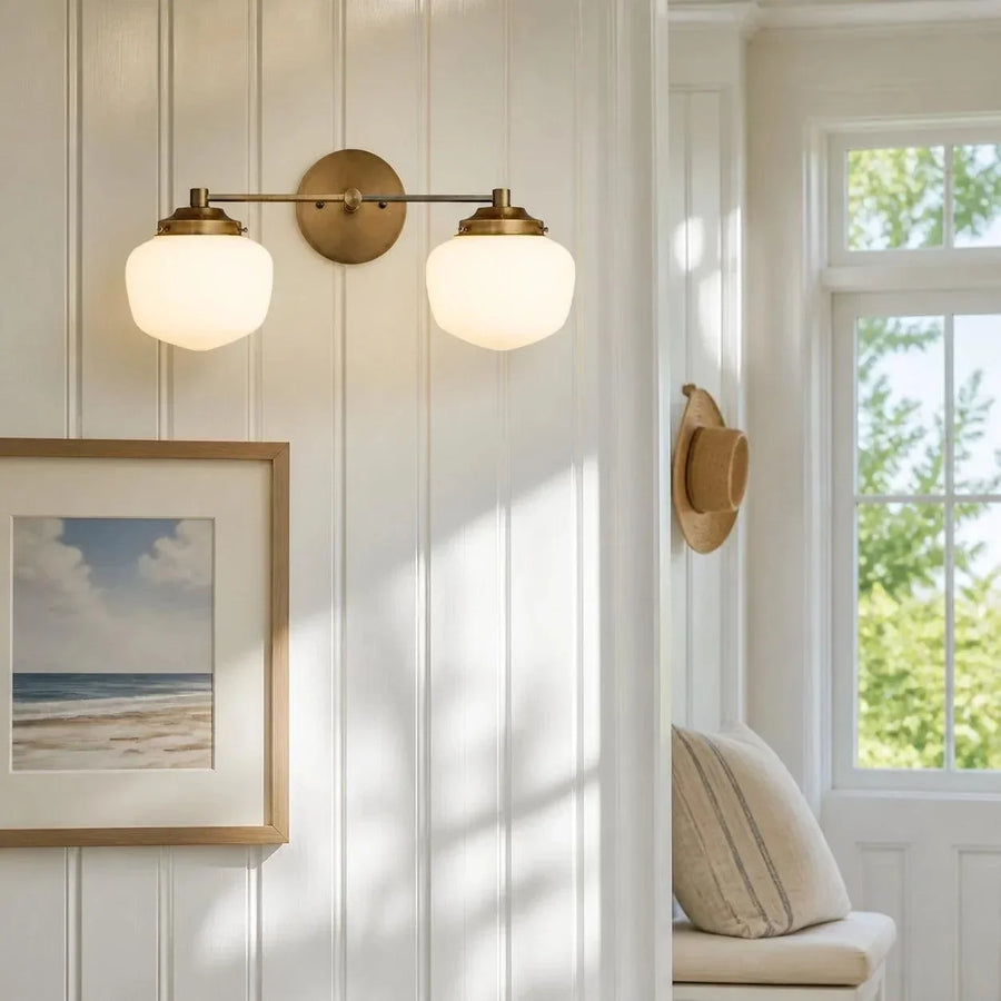 Opal Glass Globe Vanity Wall Light