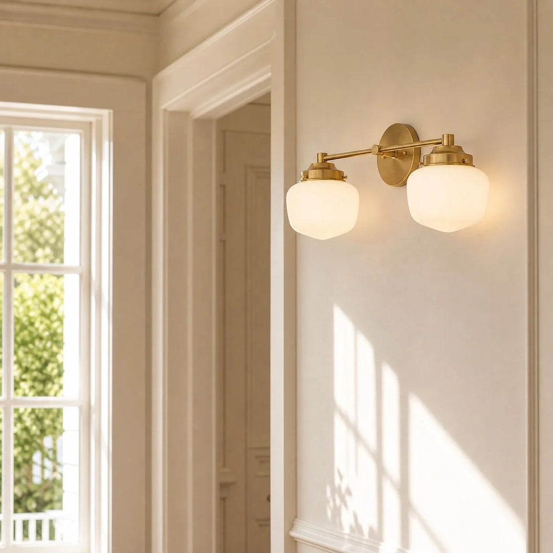 Opal Glass Globe Vanity Wall Light