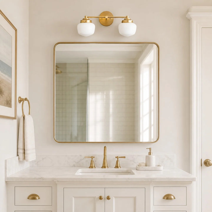 Opal Glass Globe Vanity Wall Light