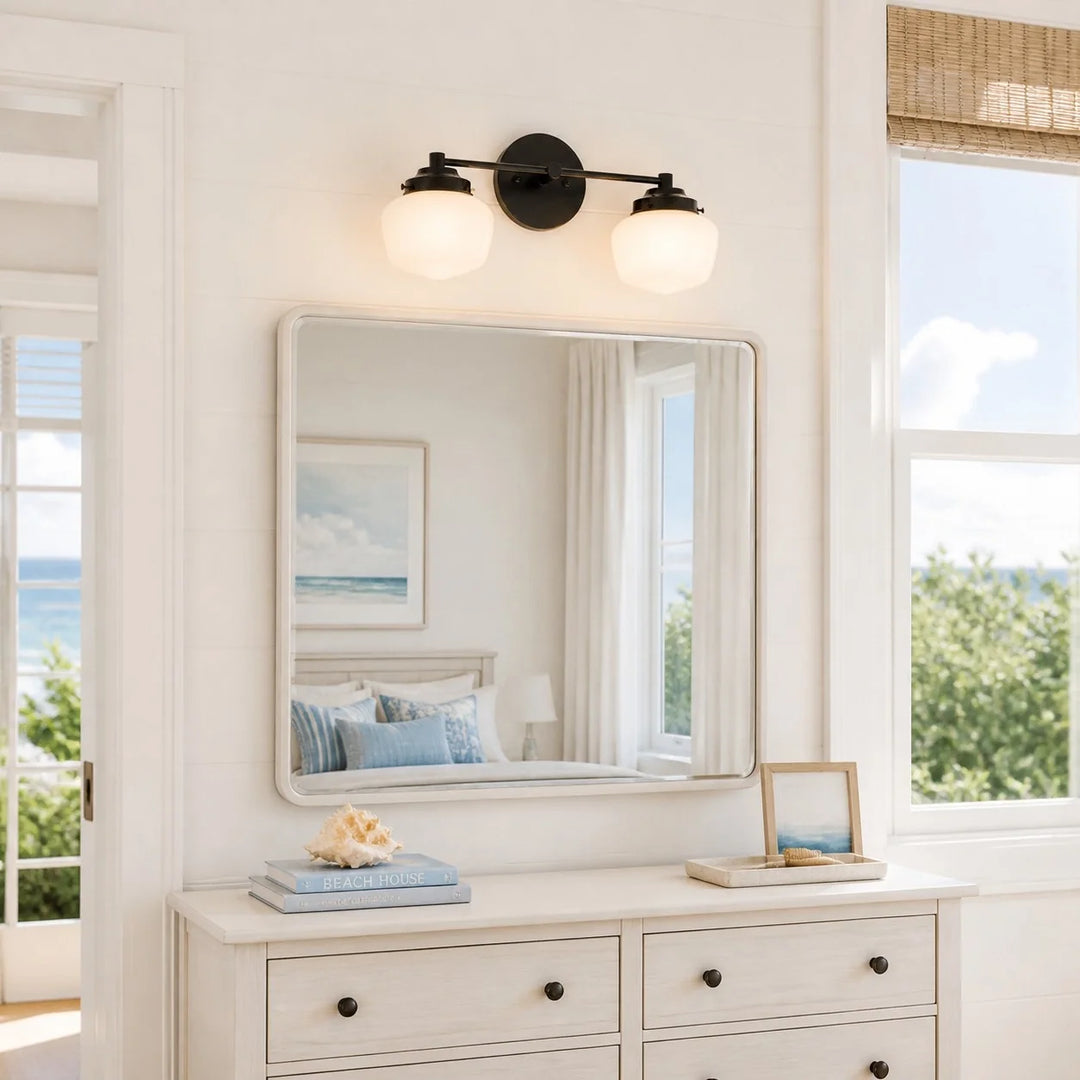 Opal Glass Globe Vanity Wall Light