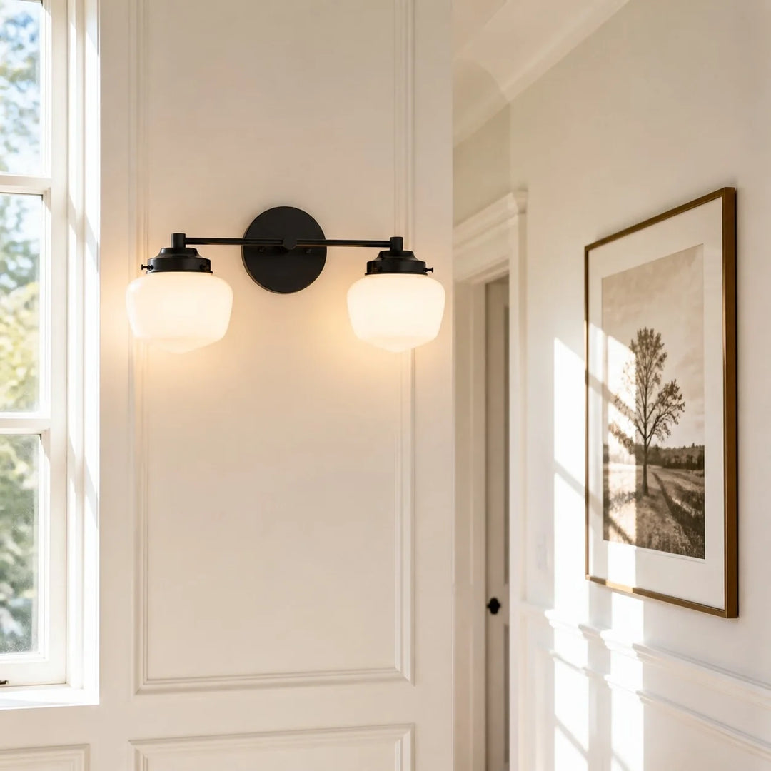 Opal Glass Globe Vanity Wall Light
