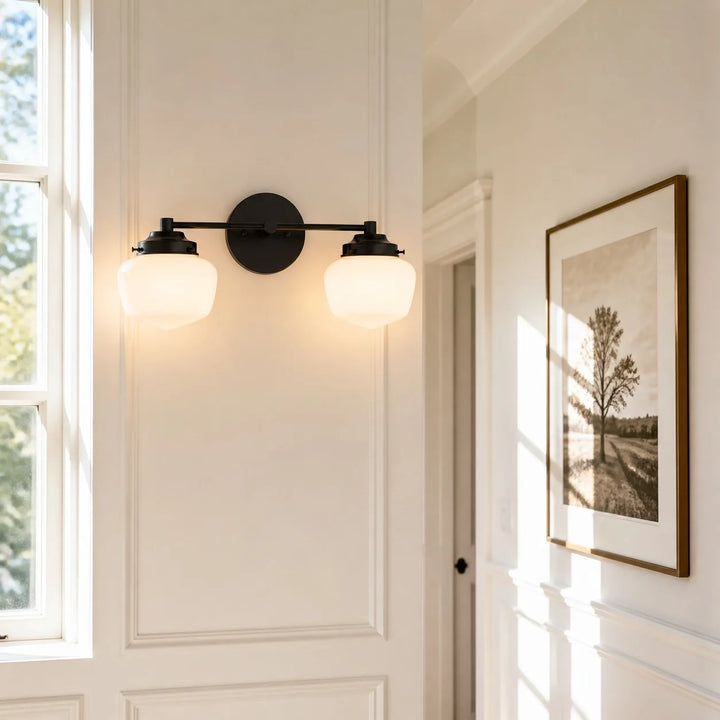 Opal Glass Globe Vanity Wall Light