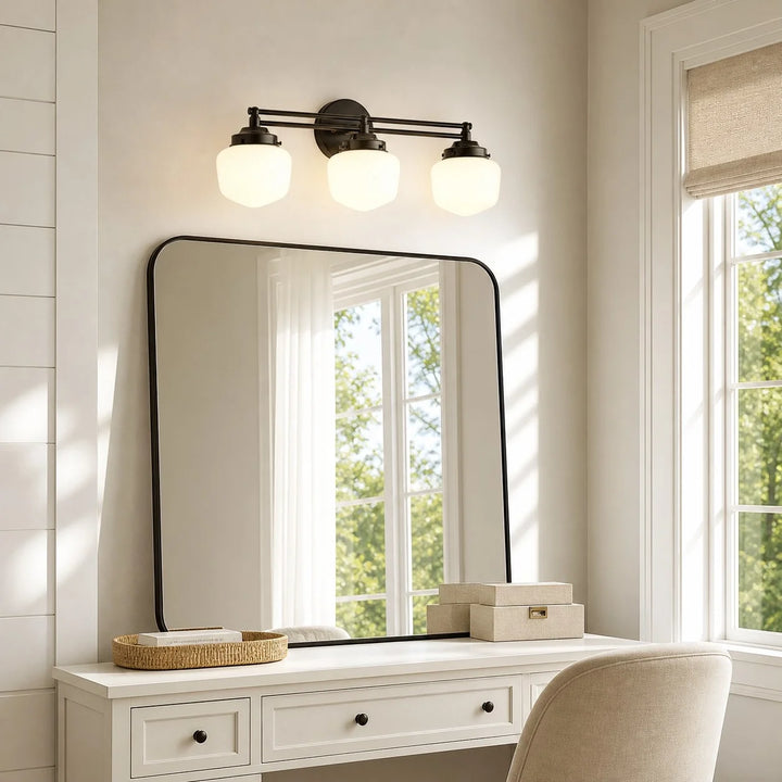 Opal Glass Globe Vanity Wall Light