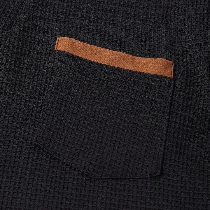 Men's Long-Sleeve Waffle-Textured Henley Summer Shirt – image 8
