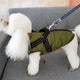Padded dog coat with built-in harness