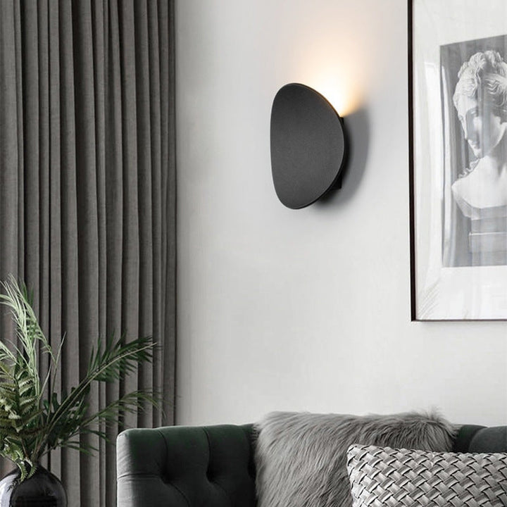 Pebble LED Wall Light | Up and Down Halo, Black, Gold or White