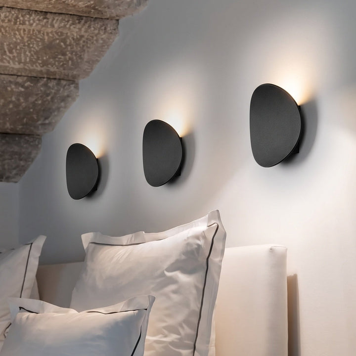 Pebble LED Wall Light | Up and Down Halo, Black, Gold or White