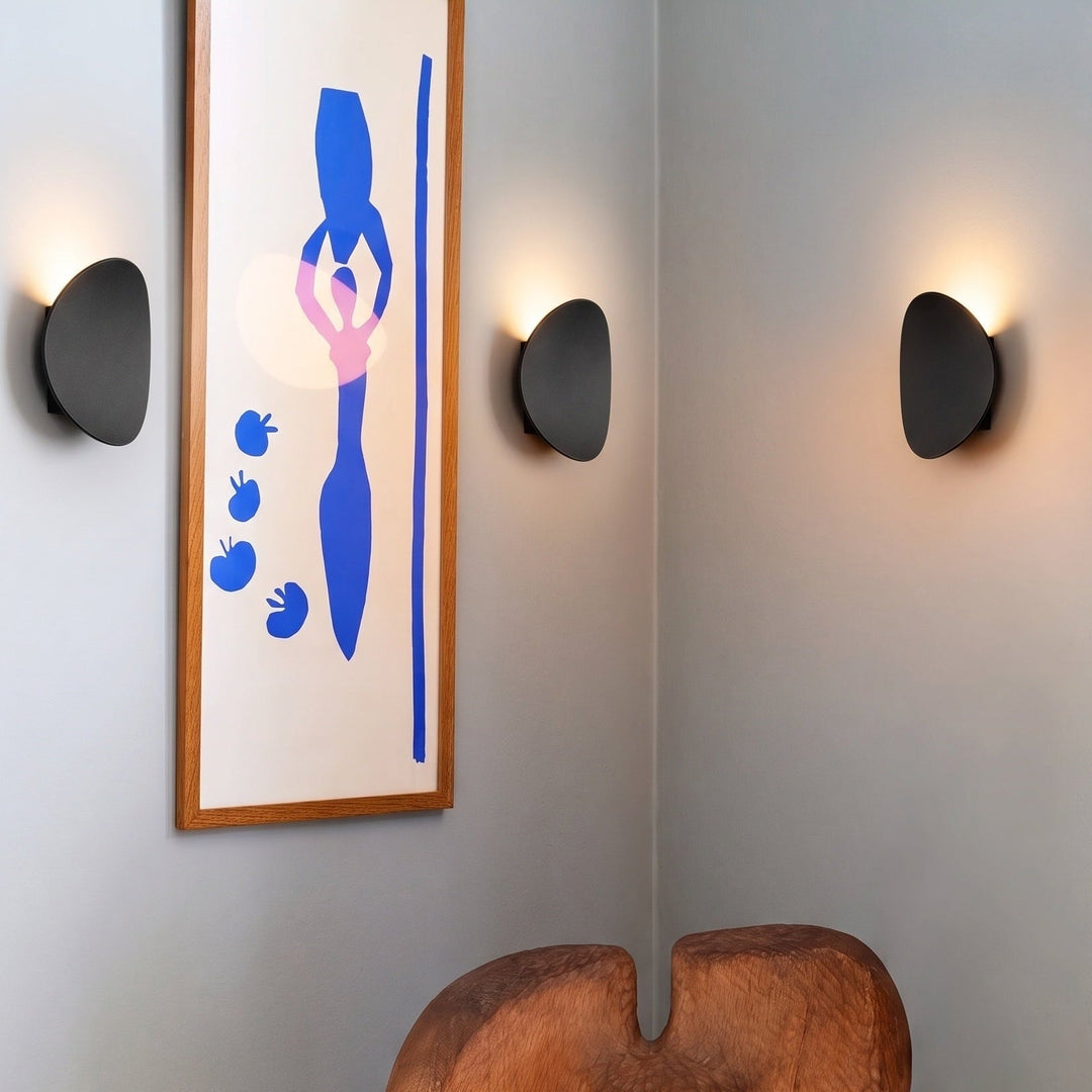Pebble LED Wall Light | Up and Down Halo, Black, Gold or White