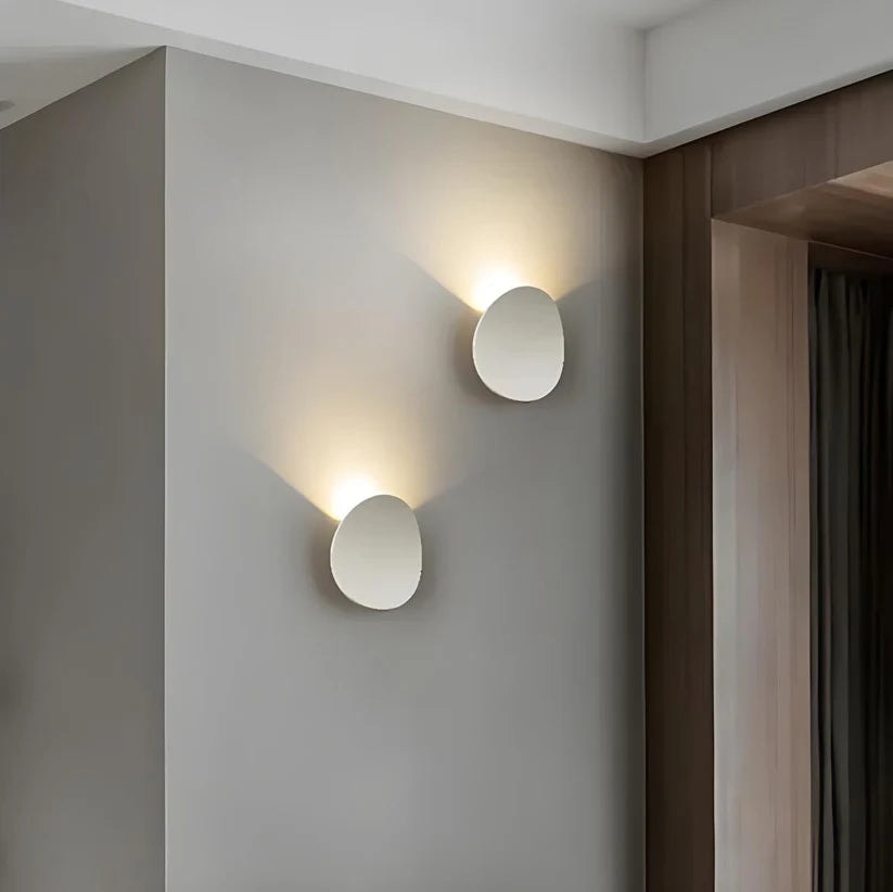 Pebble LED Wall Light | Up and Down Halo, Black, Gold or White