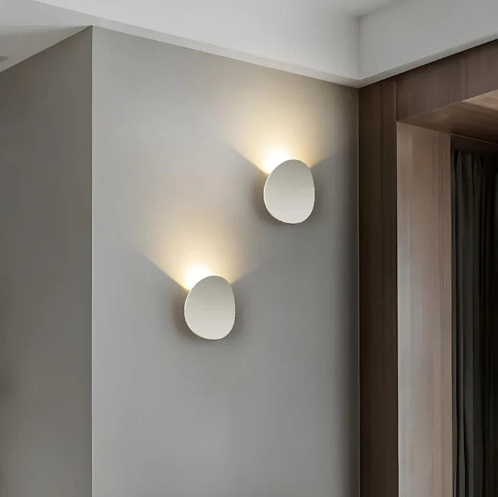 Pebble LED Wall Light | Up and Down Halo, Black, Gold or White