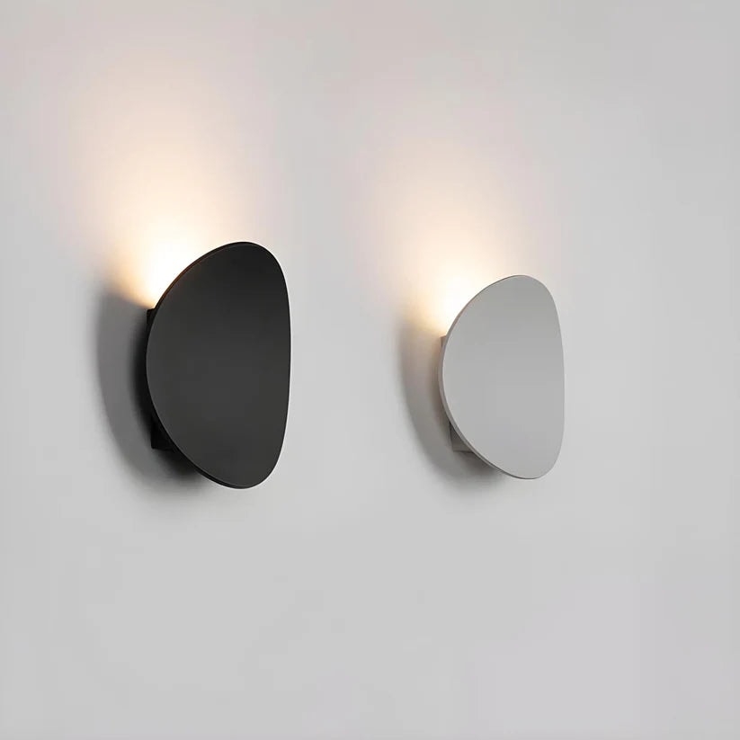 Pebble LED Wall Light | Up and Down Halo, Black, Gold or White
