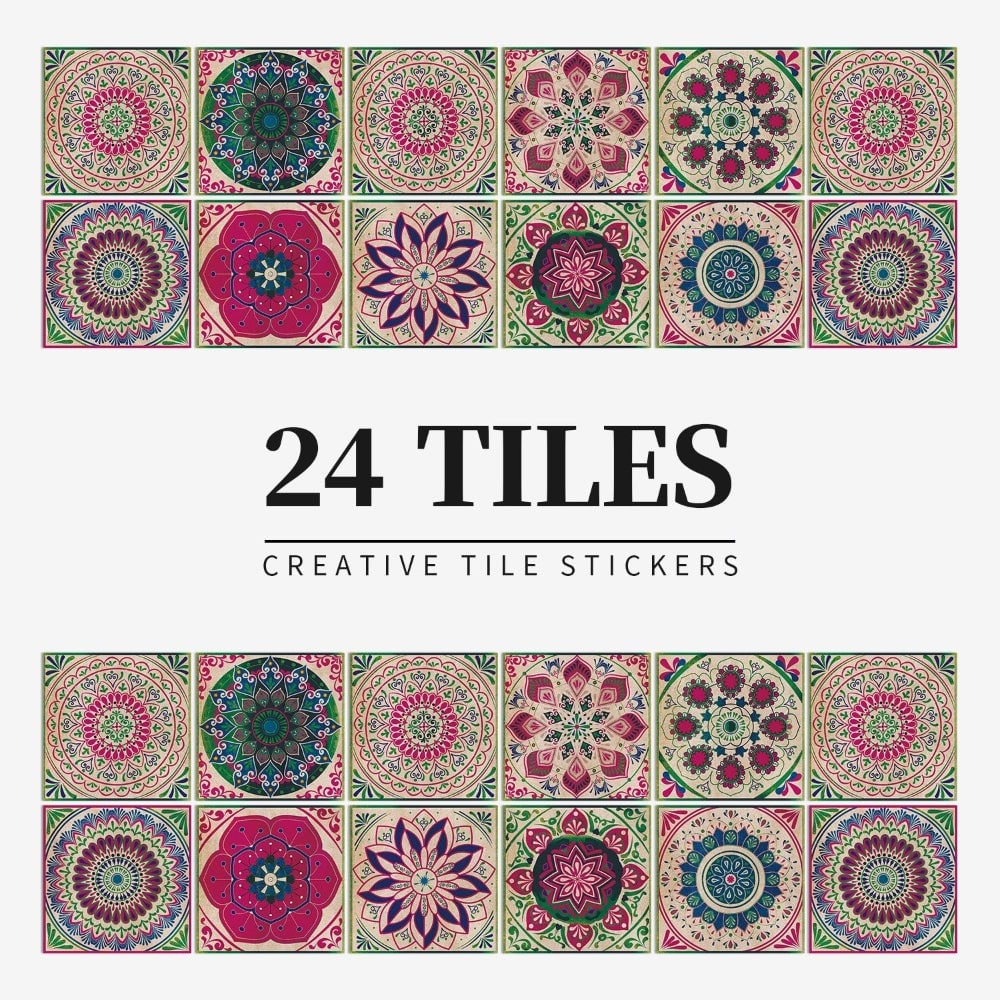 Peel and stick mandala tile stickers
