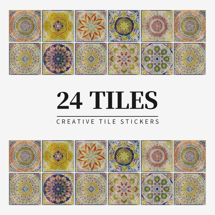 Peel and stick mandala tile stickers