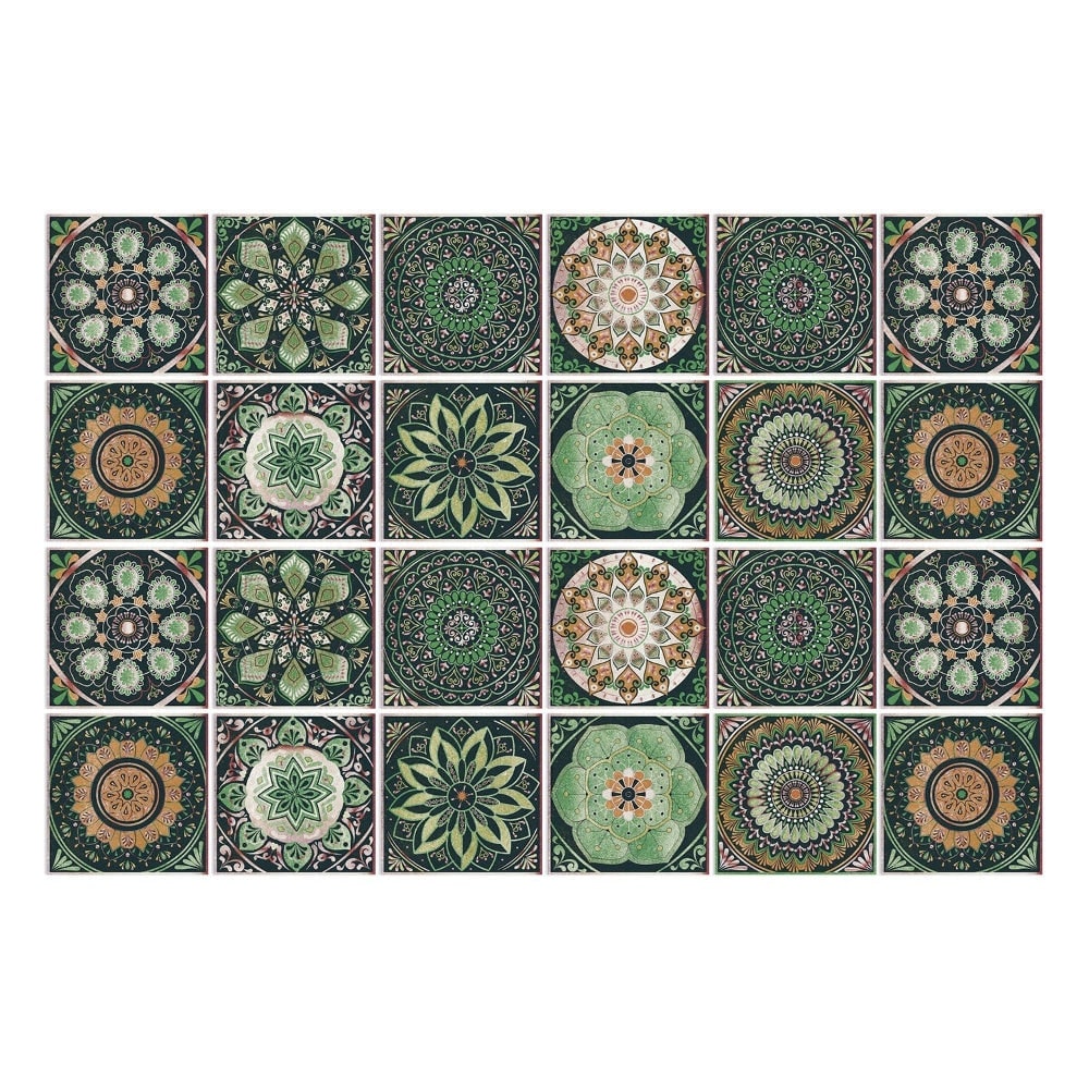 Peel and stick mandala tile stickers